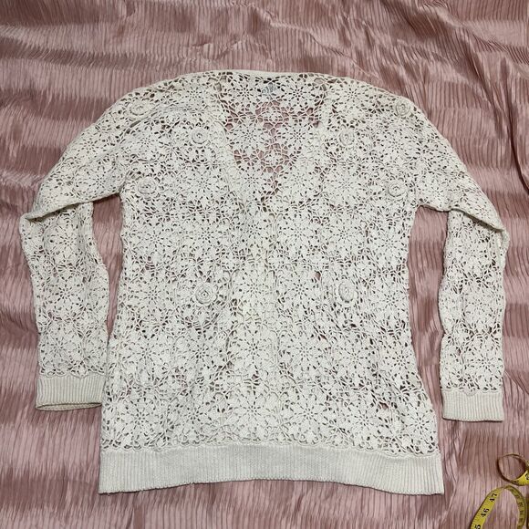 Melbourne Elements Women’s Crotchet Lightweight Cardigan Size M - Picture 2 of 8